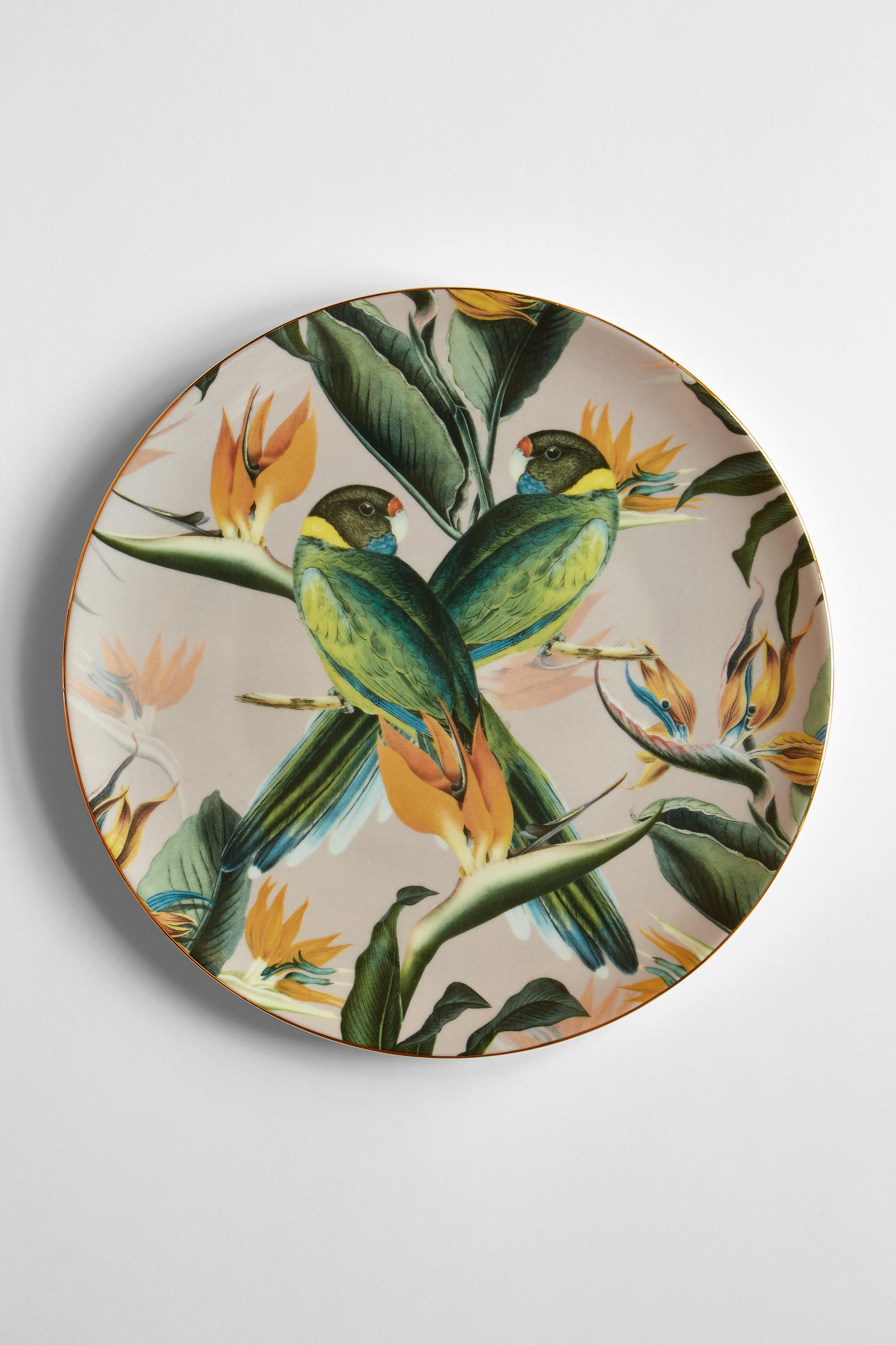 Animalia, Six Contemporary Porcelain Dinner Plates with Decorative Design For Sale 2