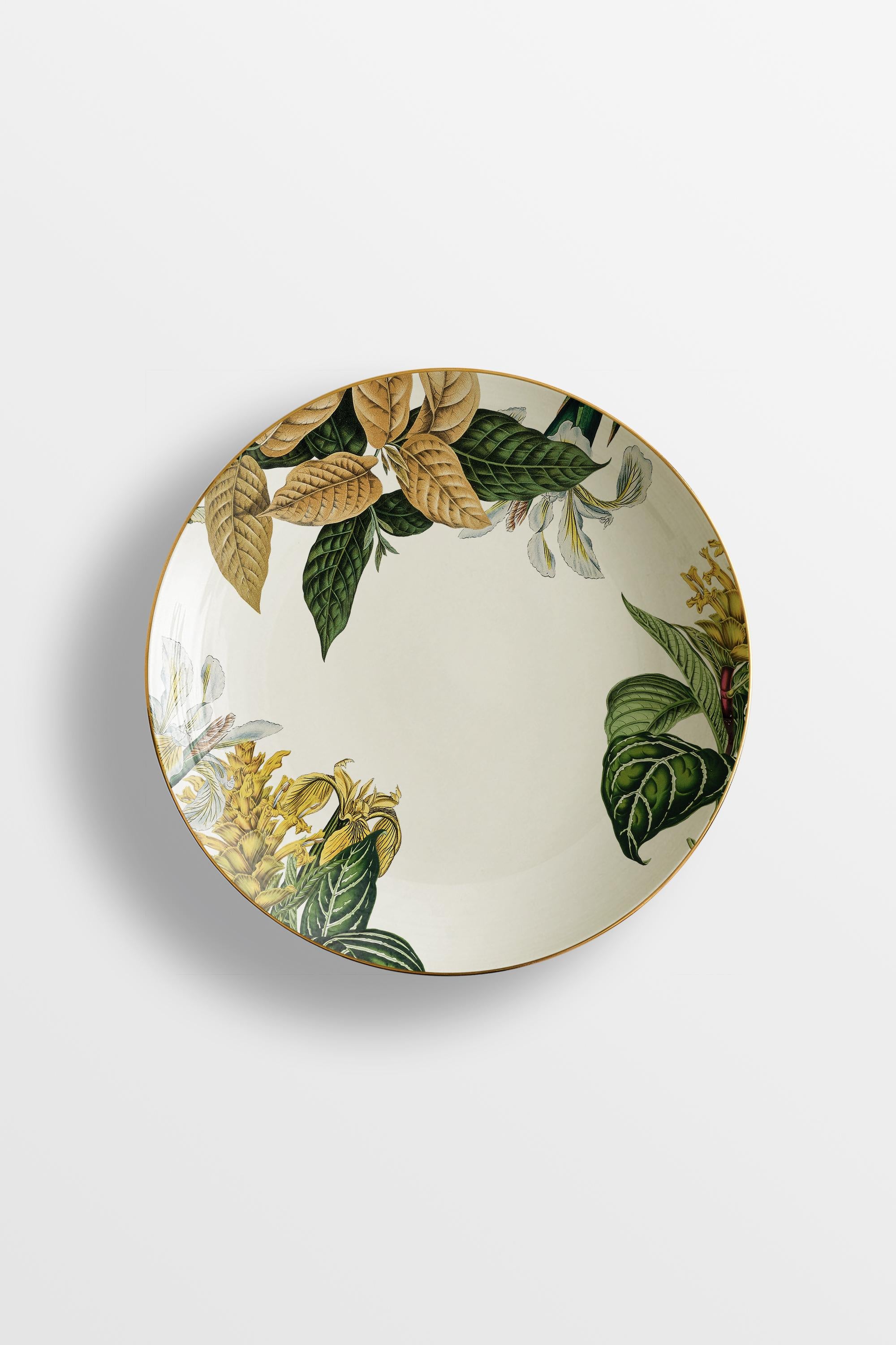 Animalia, Six Contemporary Porcelain Soup Plates with Decorative Design For Sale 2