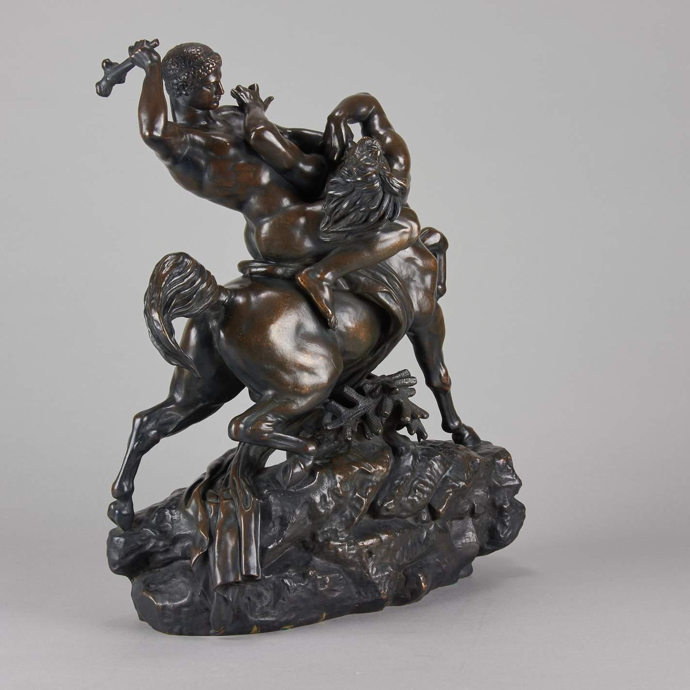 Late 19th Century Animalier Bronze Group Entitled 'Theseus & The Centaur' by Antoine L Barye