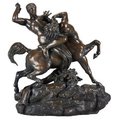 Animalier Bronze Group Entitled 'Theseus & The Centaur' by Antoine L Barye