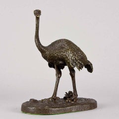 Animalier Bronze of an Ostrich by Alfred Barye