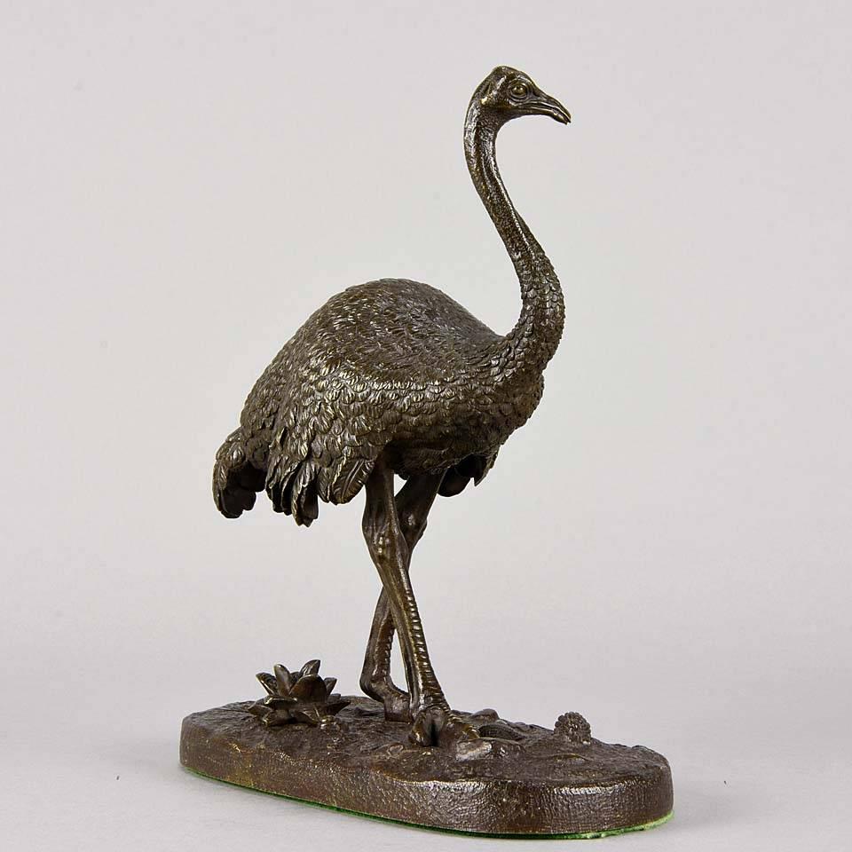 French Animalier Bronze of an Ostrich by Alfred Barye