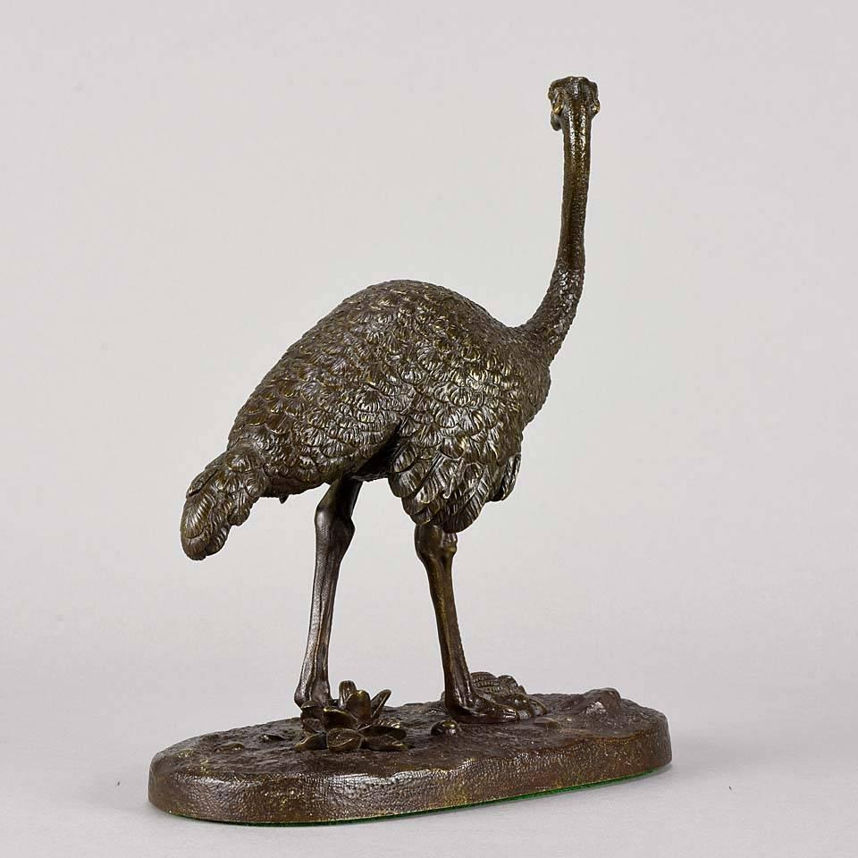 Animalier Bronze of an Ostrich by Alfred Barye In Excellent Condition In London, GB