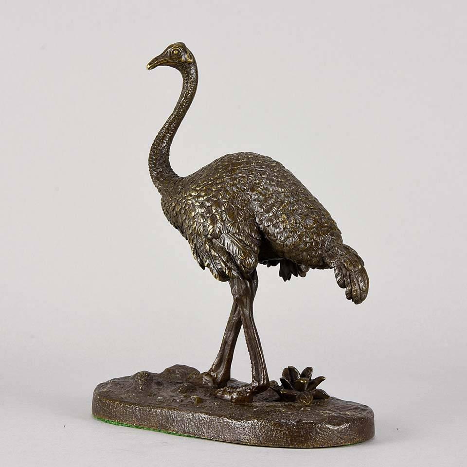 Animalier Bronze of an Ostrich by Alfred Barye 1