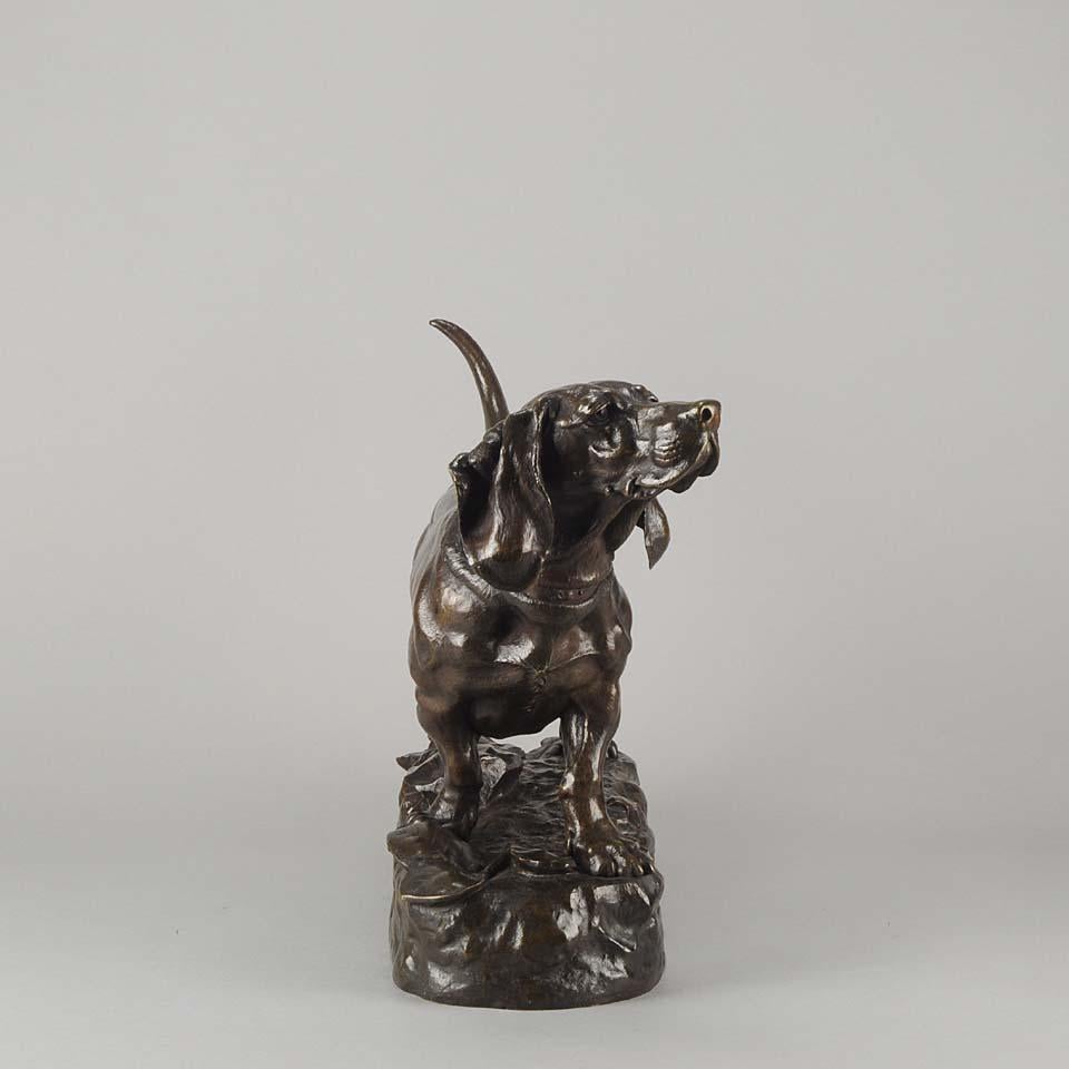 Other Animalier French Bronze 'Standing Basset' by Jules Moigniez