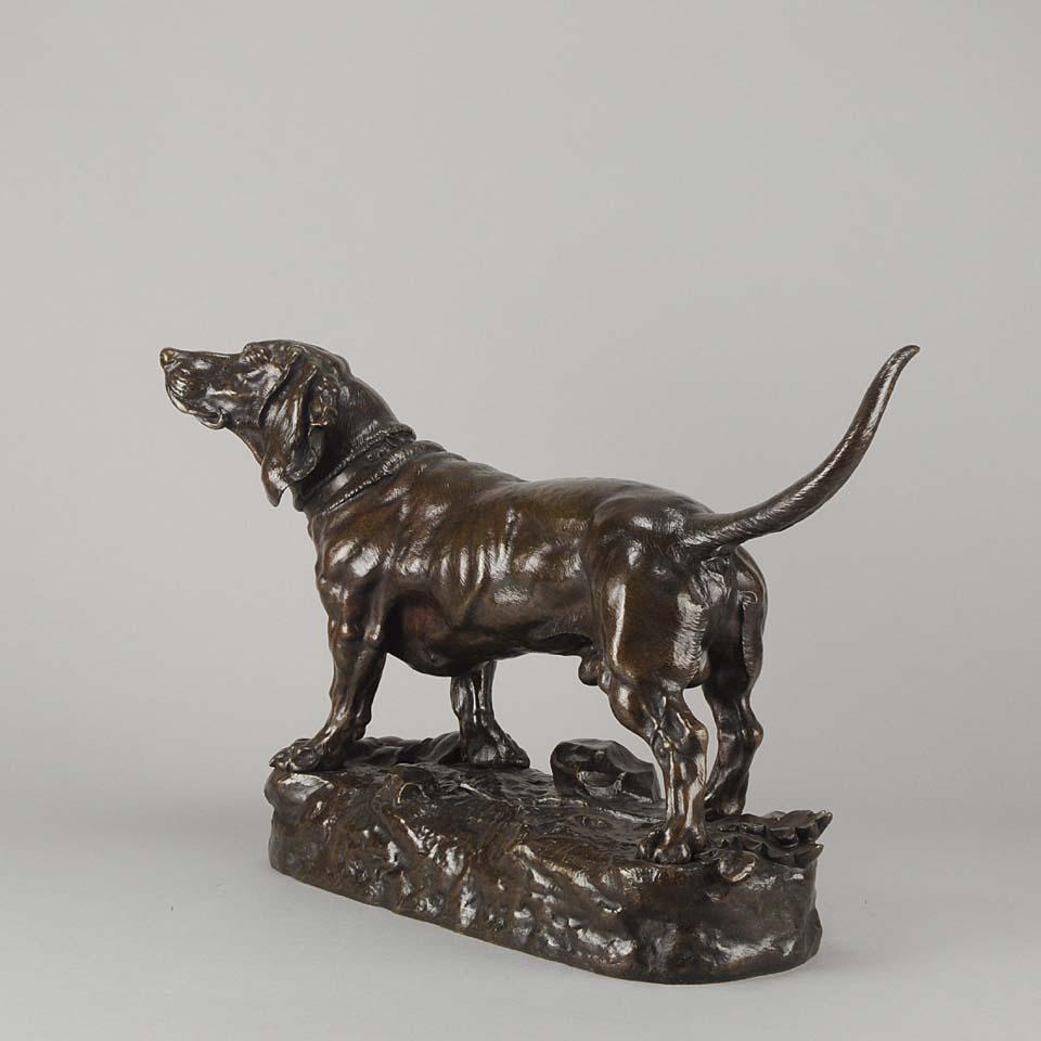 Animalier French Bronze 'Standing Basset' by Jules Moigniez 2