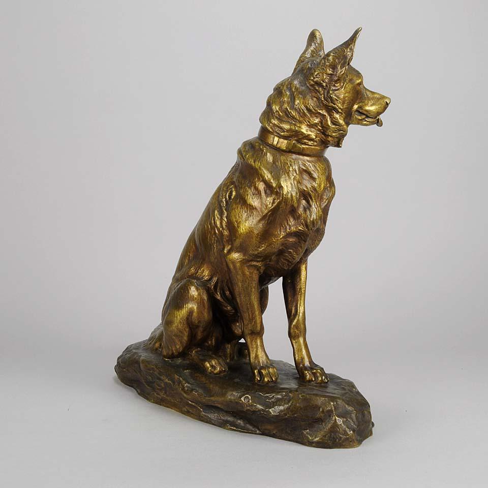 Français Bronze animalier « Assise Alsatienne » de Louis Rich en vente