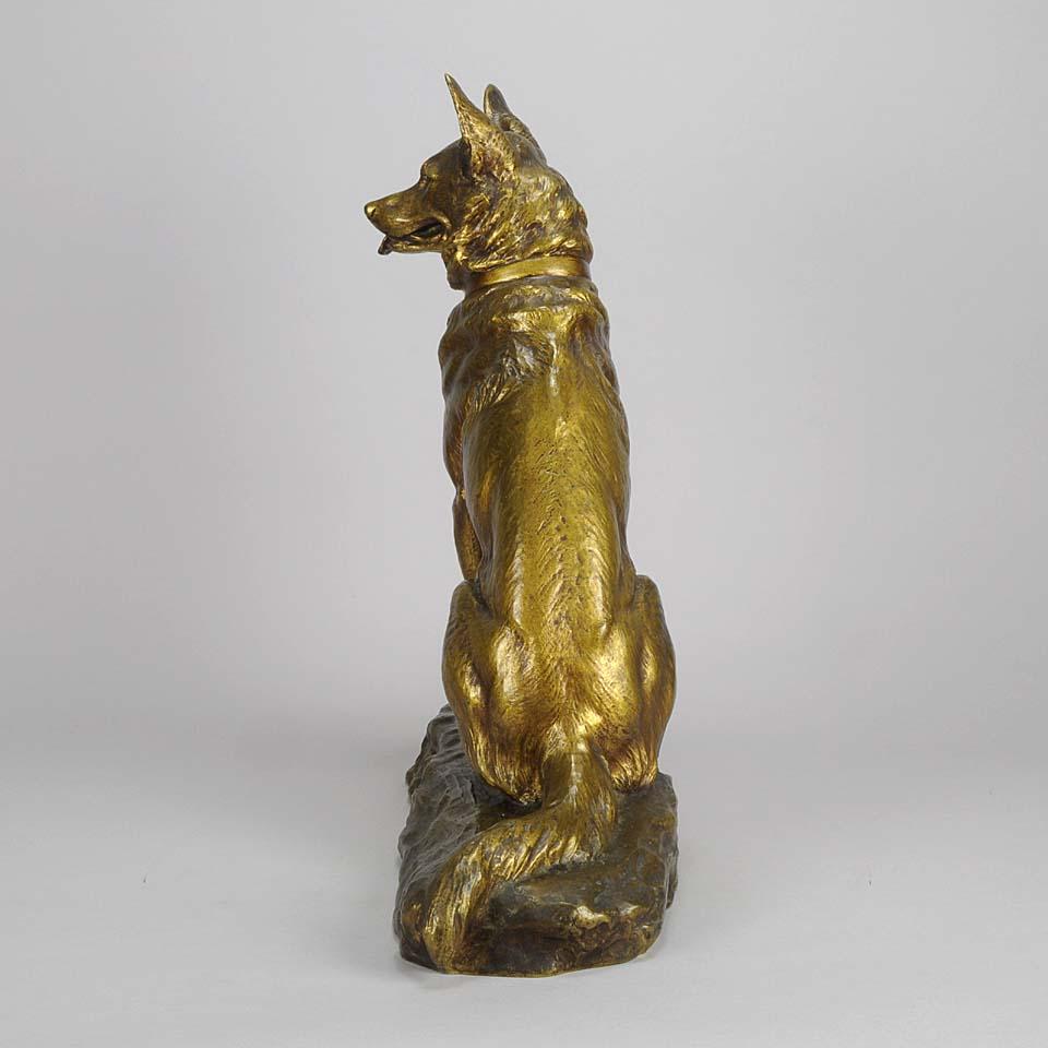 Début du 20ème siècle Bronze animalier « Assise Alsatienne » de Louis Rich en vente