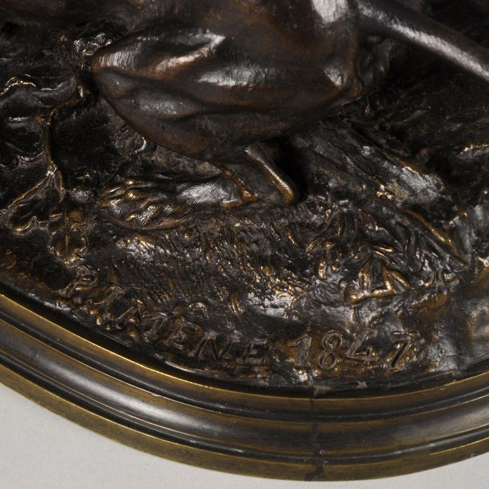 Animalier Bronze Study Entitled 'Chasse à la Perdrix' by Pierre-Jules Mêne 1