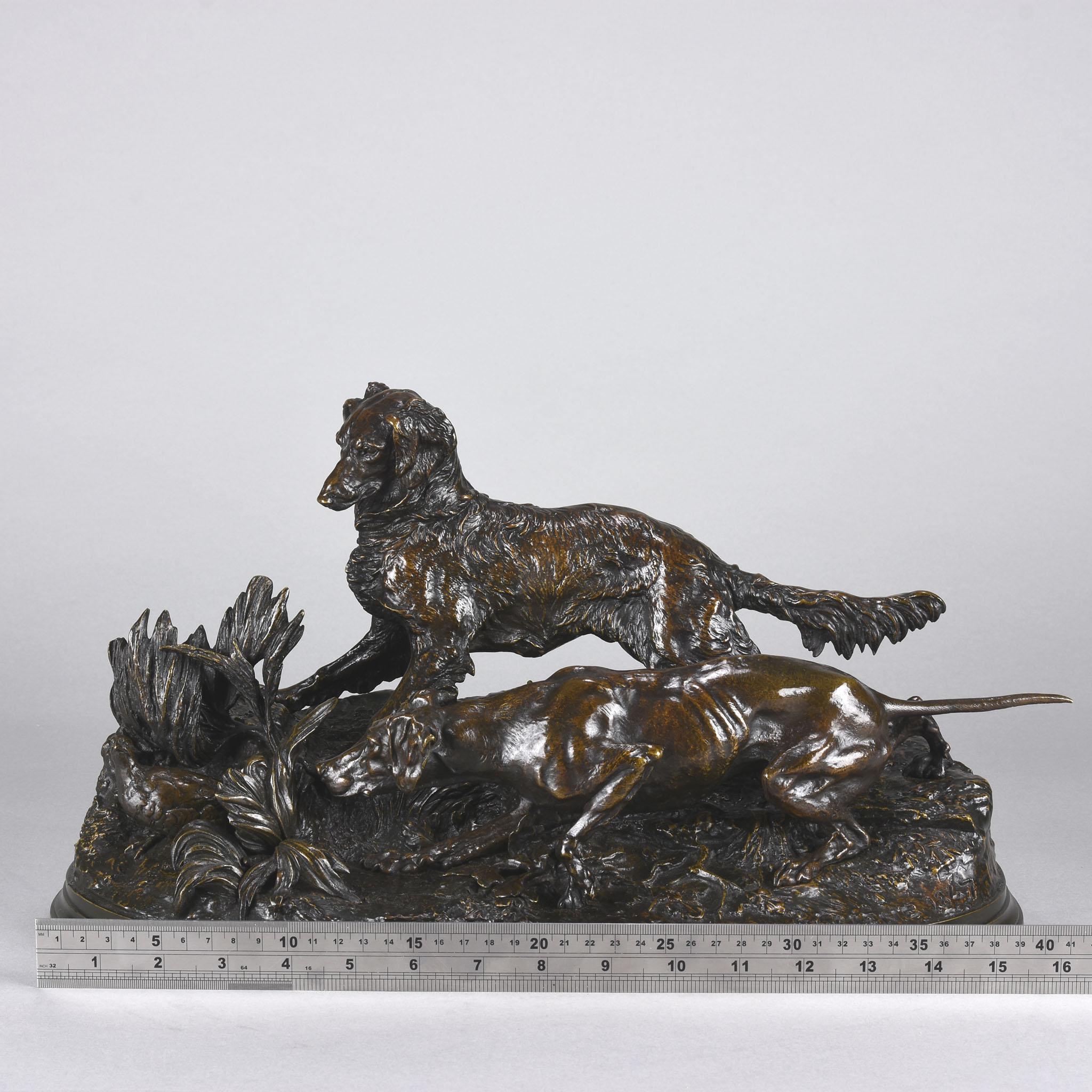 Étude en bronze animalier intitulée ''Chasse à la Perdrix'' par Pierre-Jules Mêne en vente 5
