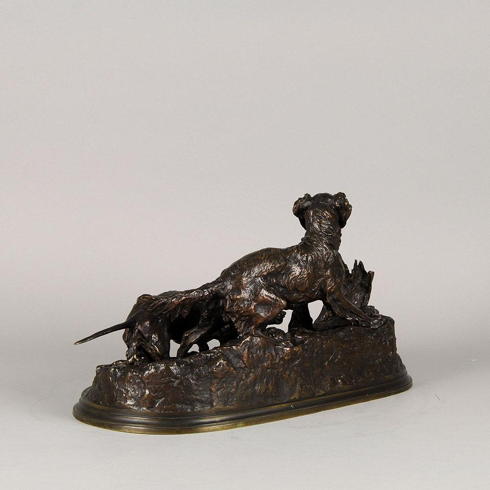 French Animalier Bronze Study Entitled 'Chasse à la Perdrix' by Pierre-Jules Mêne