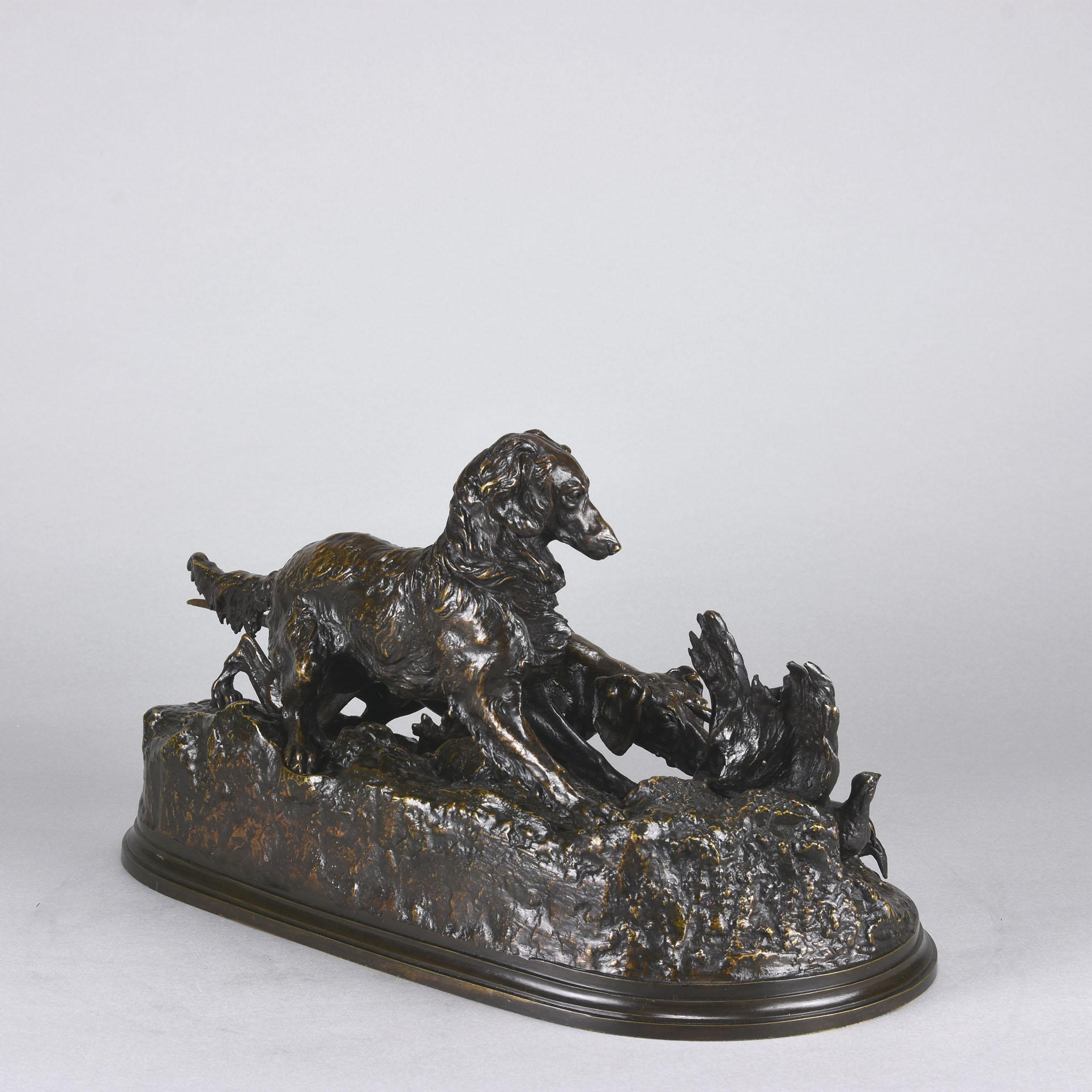 Étude en bronze animalier intitulée ''Chasse à la Perdrix'' par Pierre-Jules Mêne Excellent état - En vente à London, GB