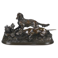Animalier Bronze Study Entitled 'Chasse à la Perdrix' by Pierre-Jules Mêne
