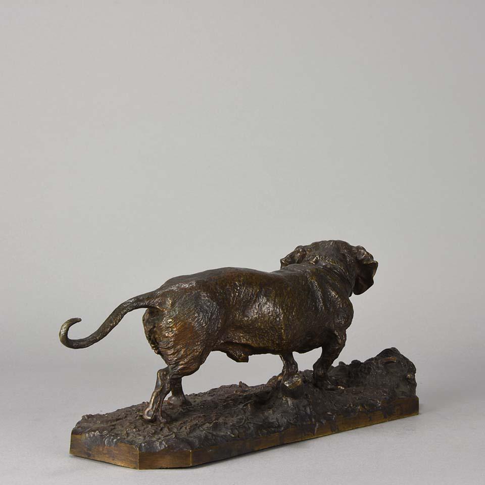 Animalier Bronze Study Entitled 'Chien Basset À Jambes Torses' by P J Mêne In Excellent Condition In London, GB