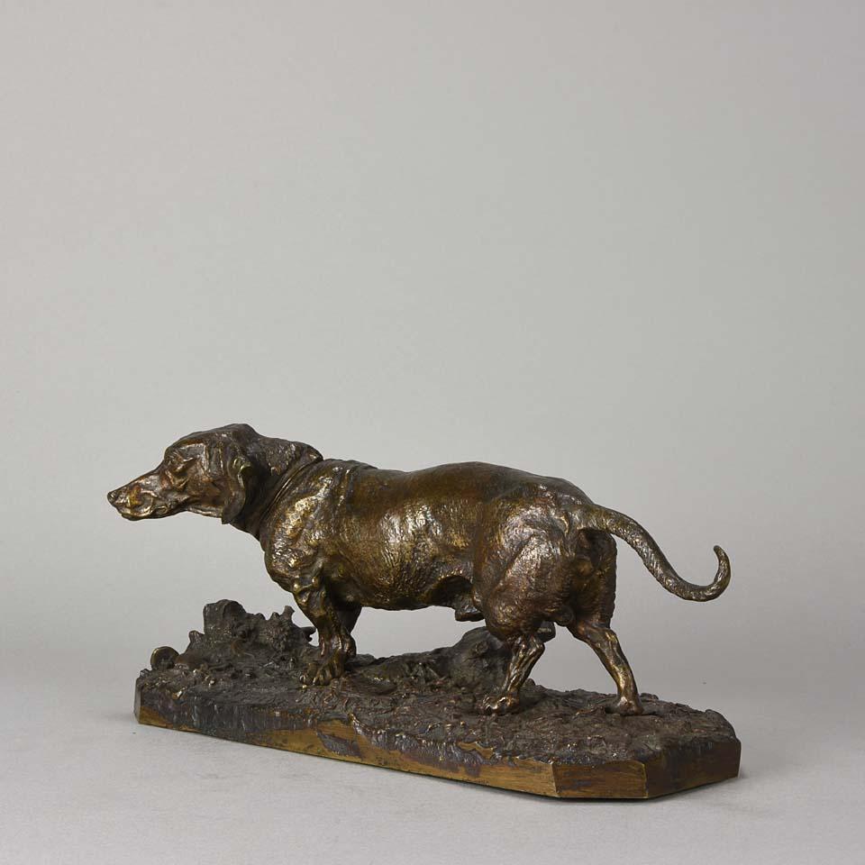 Animalier Bronze Study Entitled 'Chien Basset À Jambes Torses' by P J Mêne 1