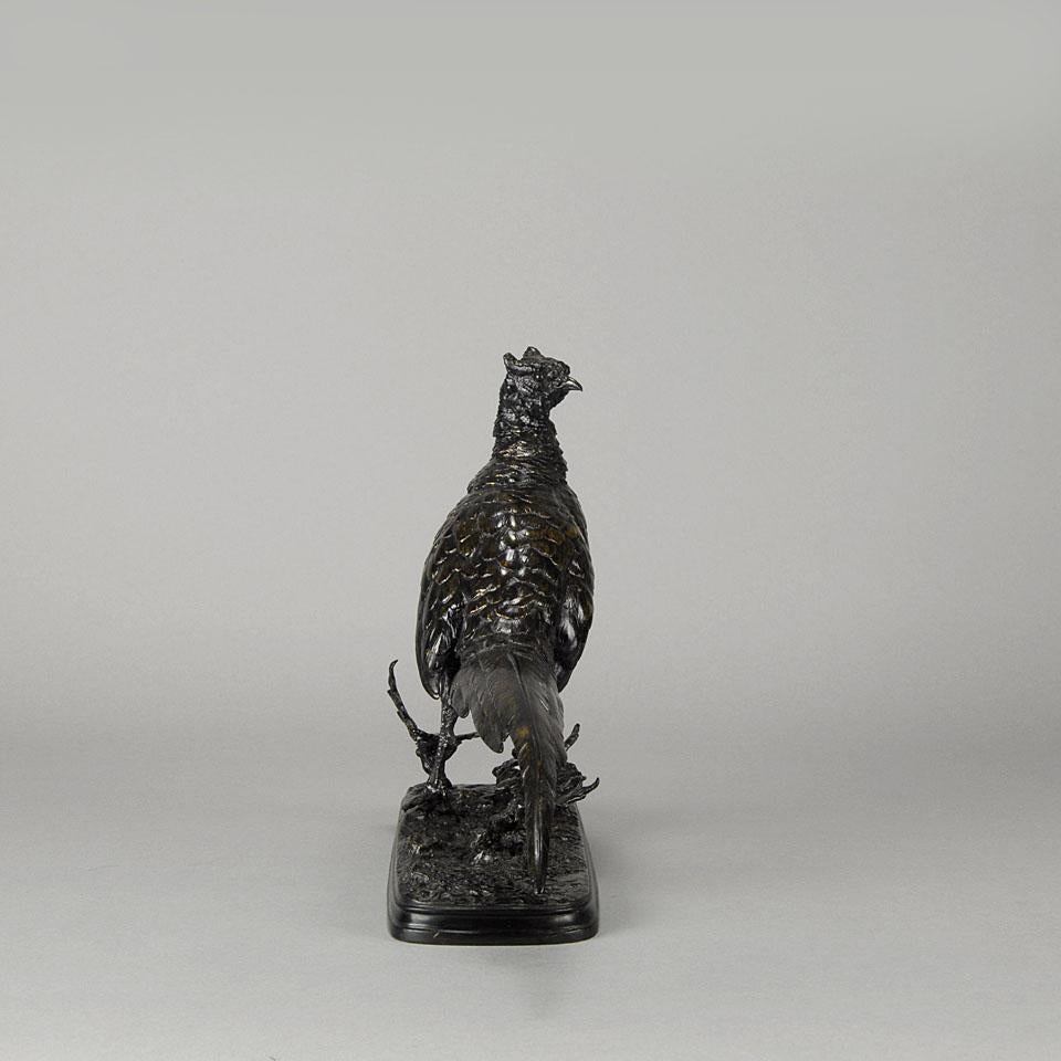 Cast Animalier Bronze Study Entitled 'Faisan Debout' by Ferdinand Pautrot For Sale