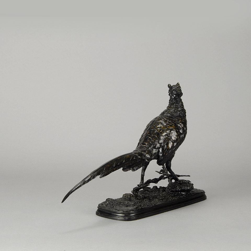 Animalier Bronze Study Entitled 'Faisan Debout' by Ferdinand Pautrot In Good Condition For Sale In London, GB