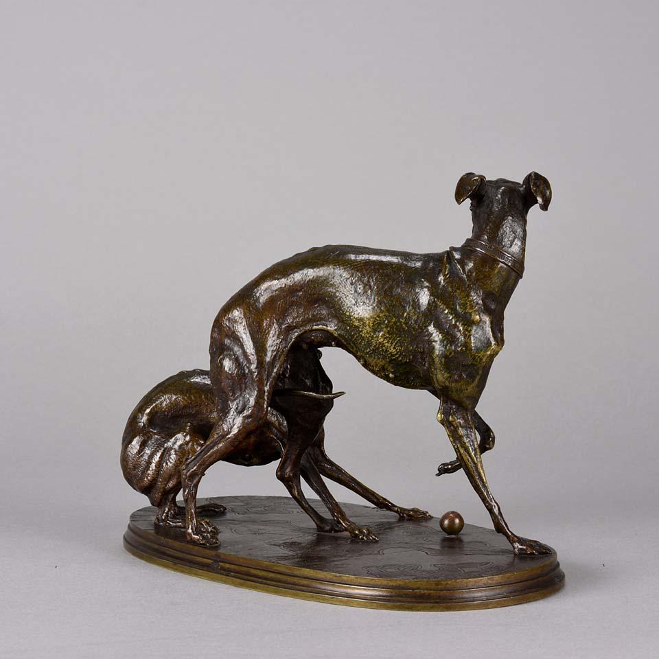 French Animalier Bronze Study Entitled 'Jiji & Giselle' by Pierre Jules Mêne