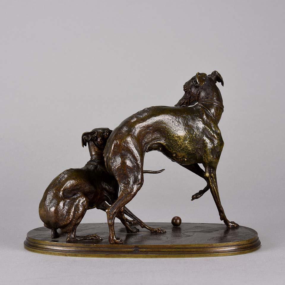 Cast Animalier Bronze Study Entitled 'Jiji & Giselle' by Pierre Jules Mêne