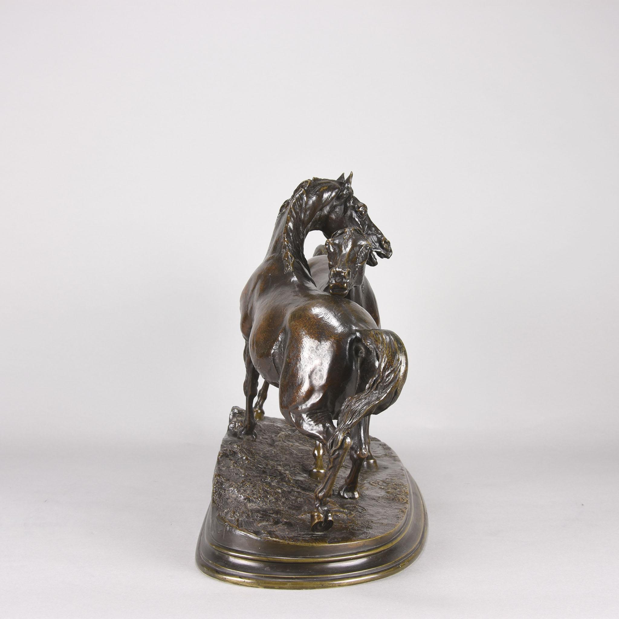 Other Animalier Bronze Study Entitled 'L'Accolade' by Pierre Jules Mêne