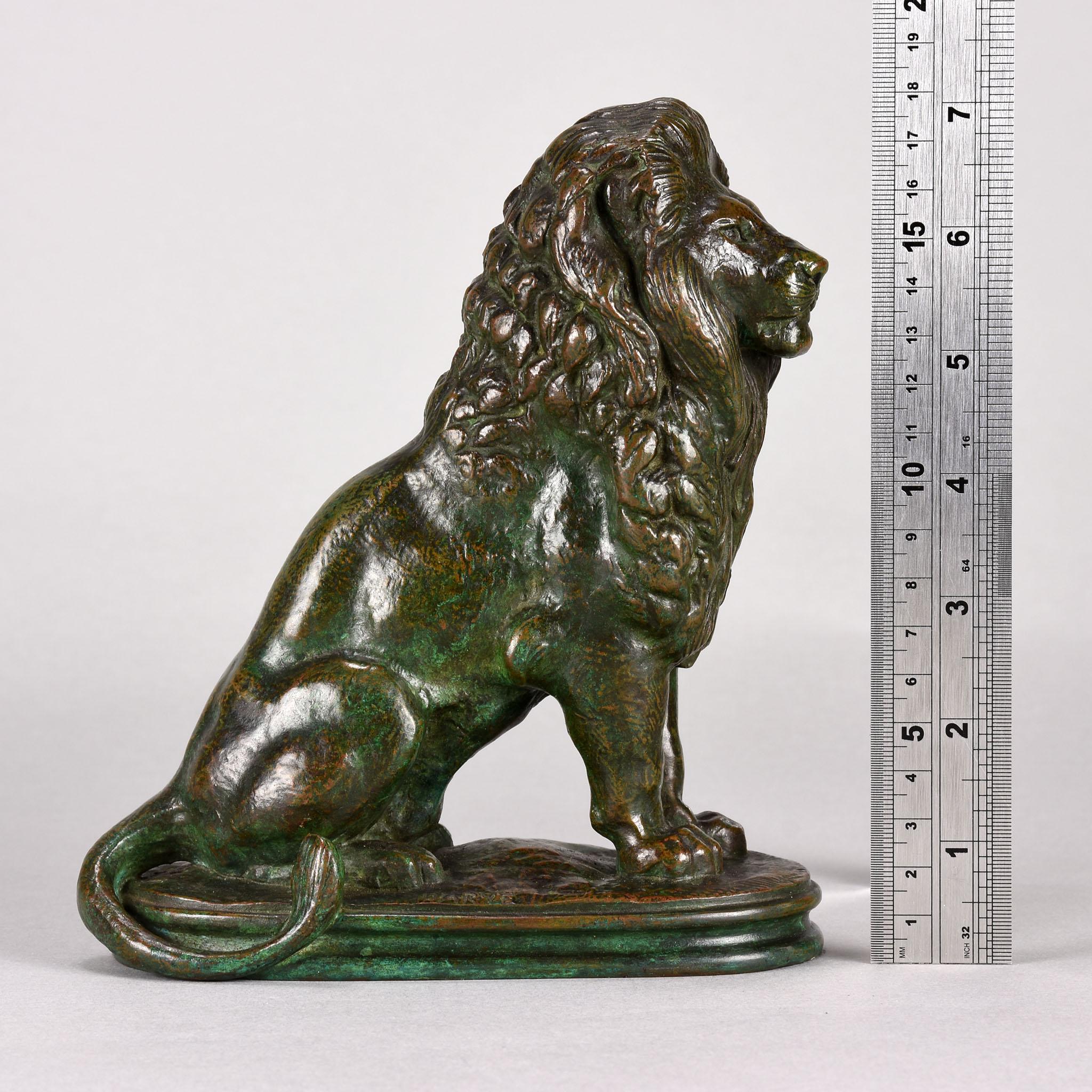 Animalier Bronze Study Entitled 'Lion Assis No 3' by Antoine L Barye 4