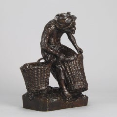 Animalier Bronze Study Entitled "Singe Avec Des Paniers” by Christophe Fratin