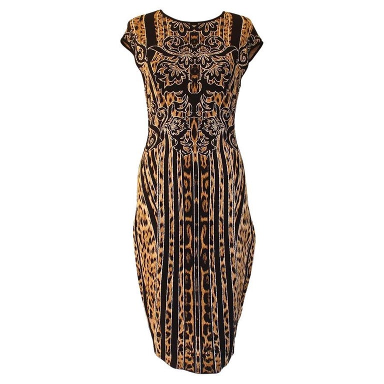 Roberto Cavalli Animalier dress size 42 For Sale at 1stDibs