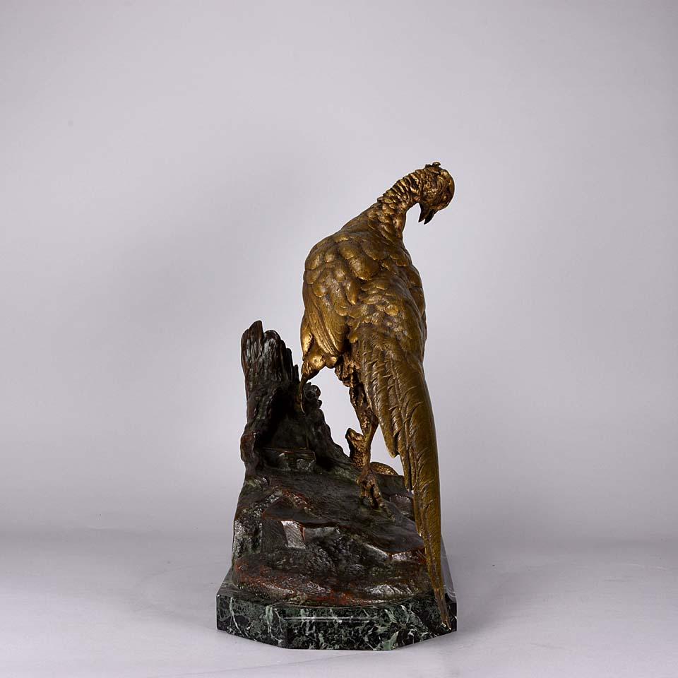 Other Animalier French Bronze 'Pheasant & Weasel' by Jules Moigniez For Sale