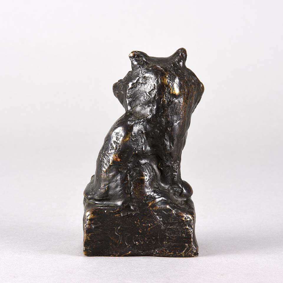 Early 20th Century Animalier French Cast Bronze Study of a Seated Cat by Théophile Steinlen