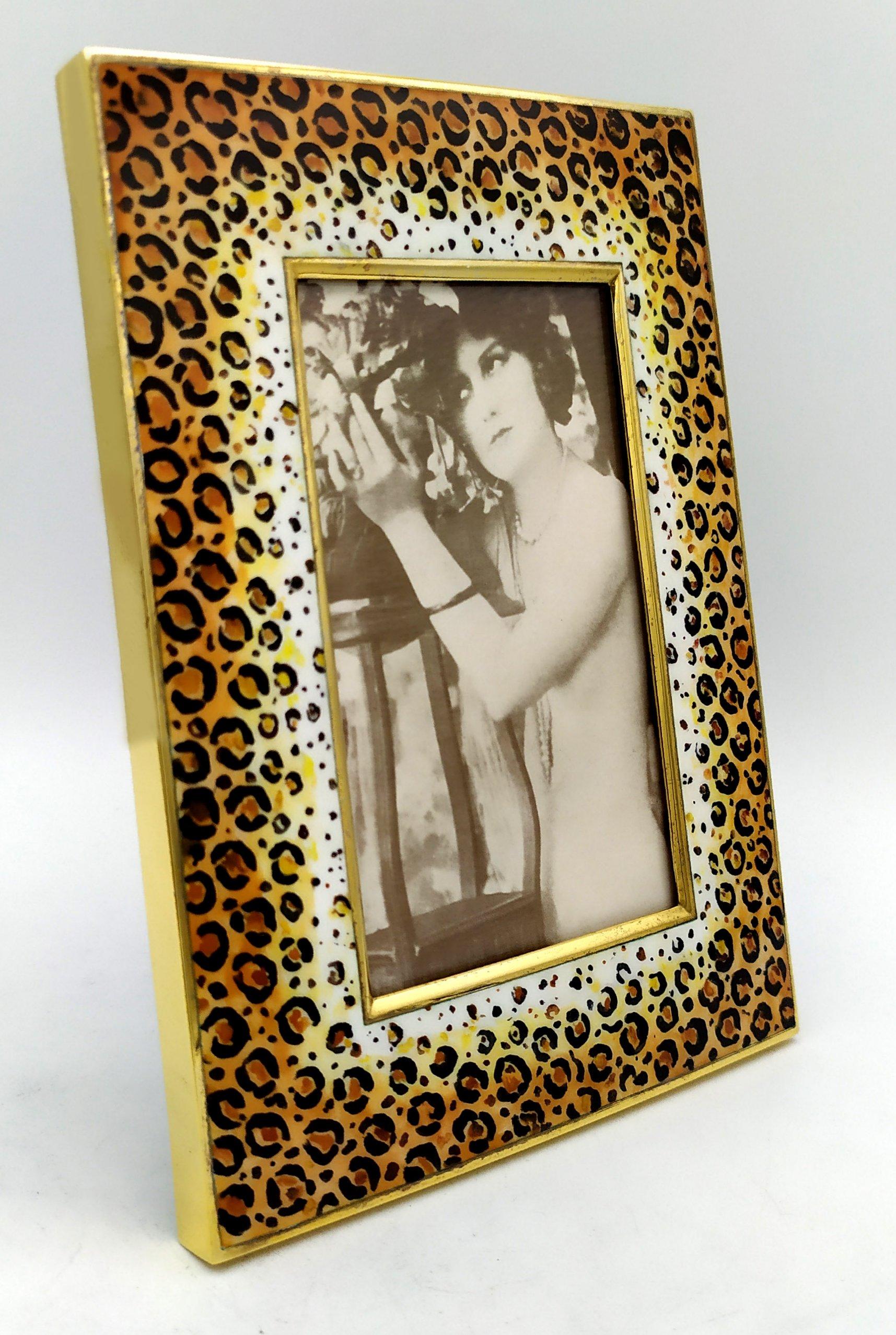 Modern Animalier leopard Pattern Frame hand painted Salimbeni