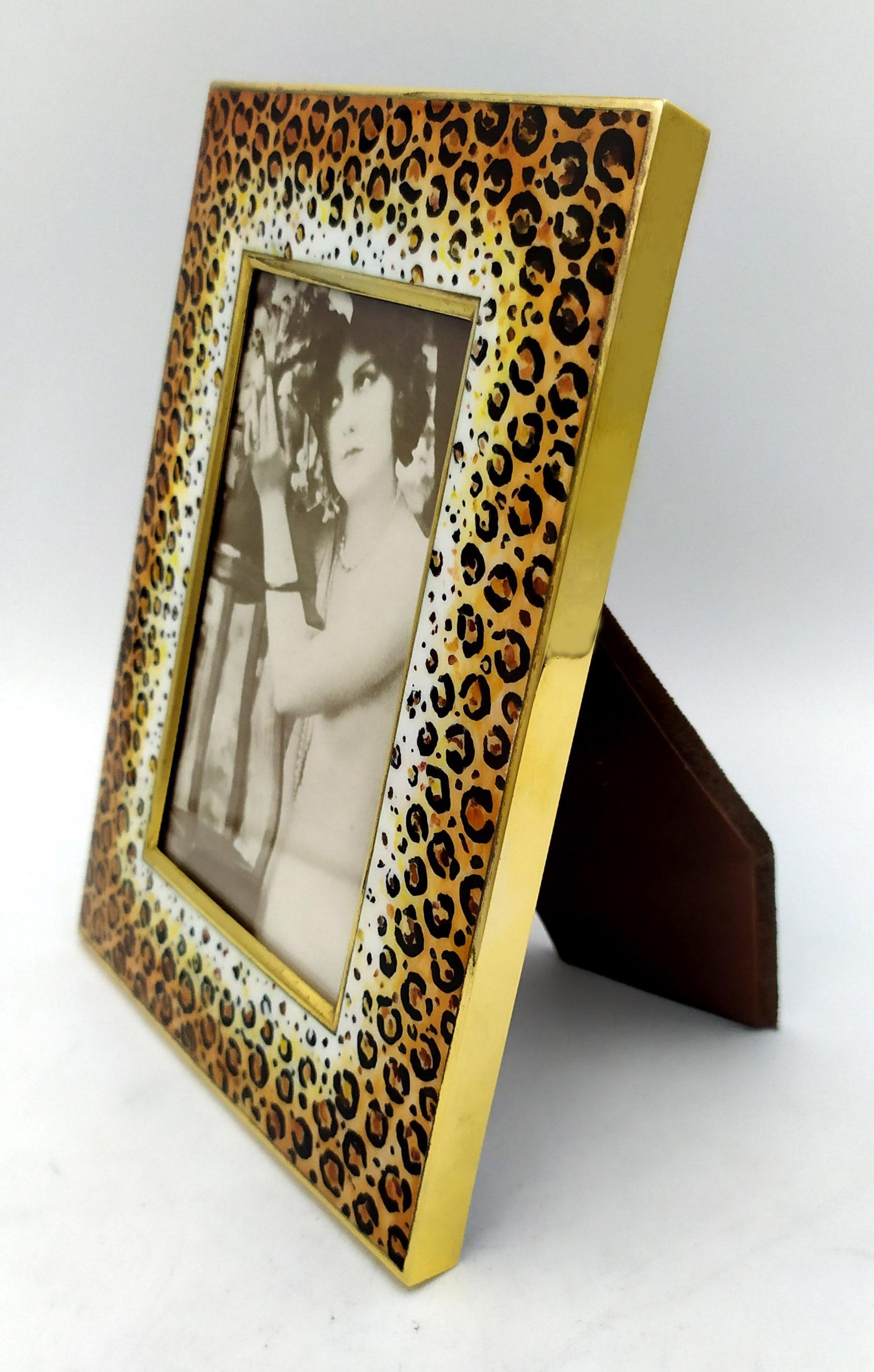 Italian Animalier leopard Pattern Frame hand painted Salimbeni