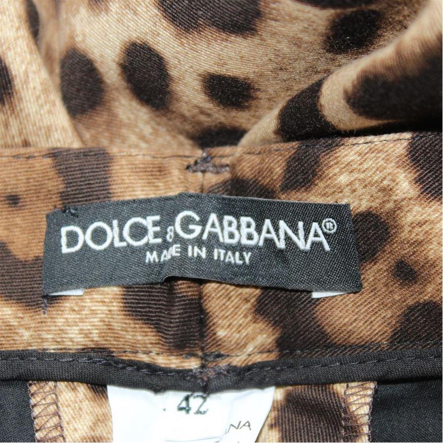 Dolce & Gabbana Animalier Pants size 42 In Excellent Condition In Gazzaniga (BG), IT