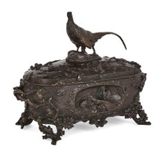 Animalier Patinated Bronze Casket by Auguste-Nicolas Cain