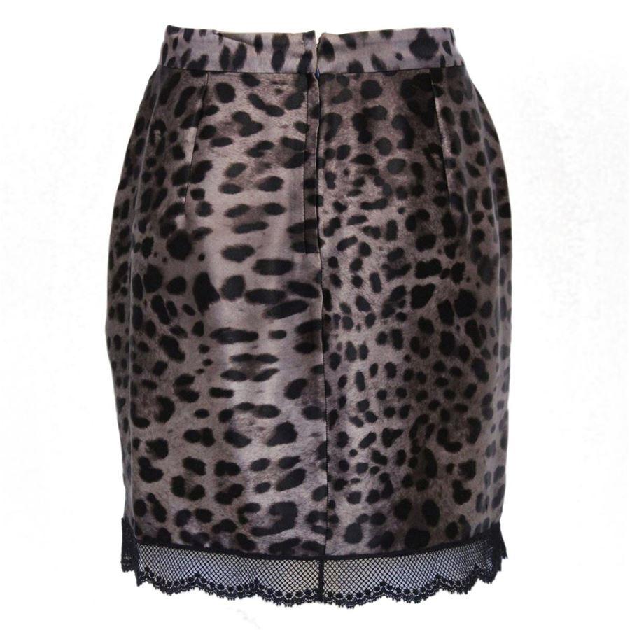 Silk (93%) and elasthane Black lace at bottom Animalier print Grey colour Total length cm 46 (18.11 inches)
