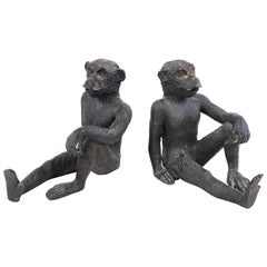 Animalier Style Bronze Monkey Bookends