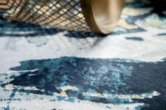 Animalistic Modern Rug Natural Bright Watercolor Wool Silk - Gold Fish, large