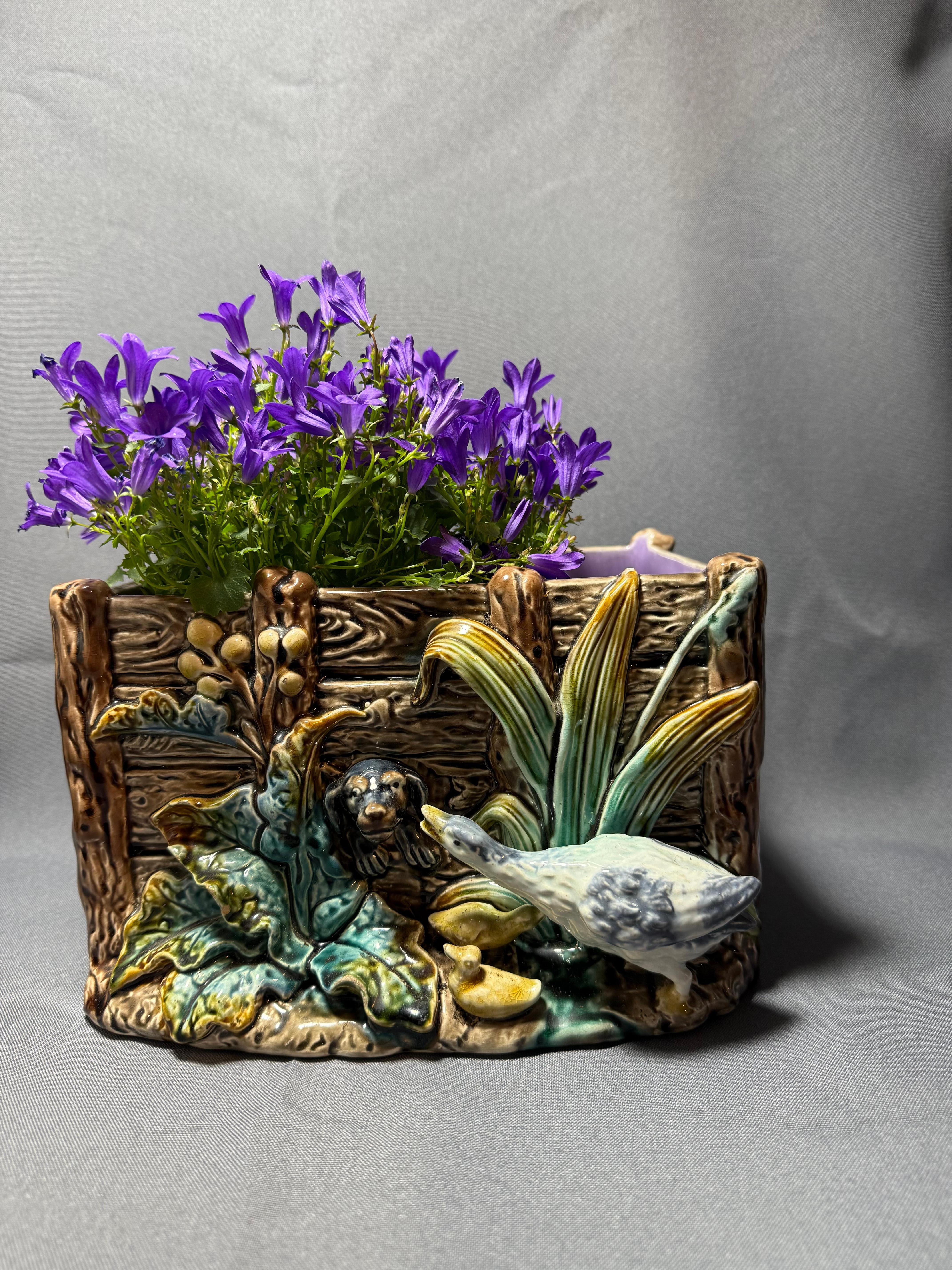 Majolika Jardiniere Gustavsberg Sweden  1860-1890 For Sale 6