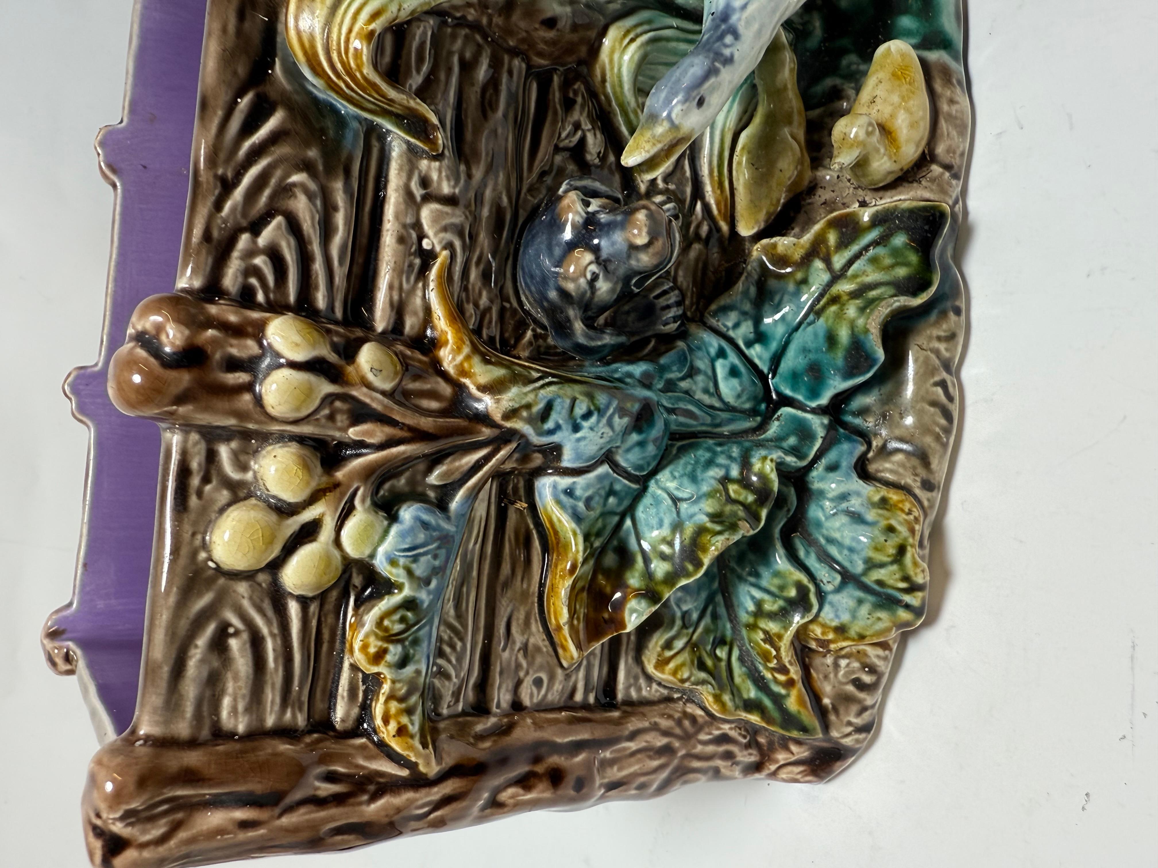 Swedish Majolika Jardiniere Gustavsberg Sweden  1860-1890 For Sale