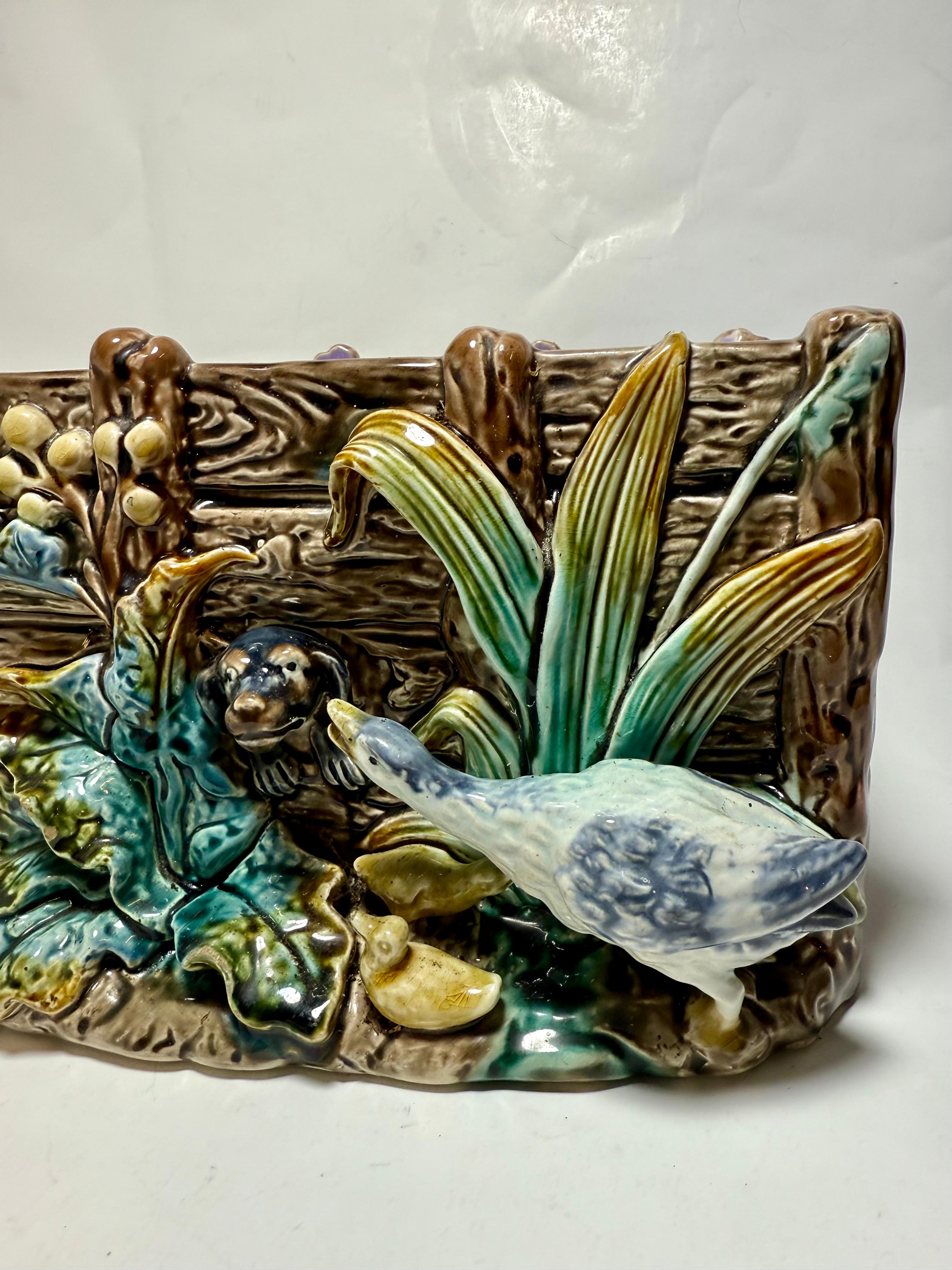 Glazed Majolika Jardiniere Gustavsberg Sweden  1860-1890 For Sale