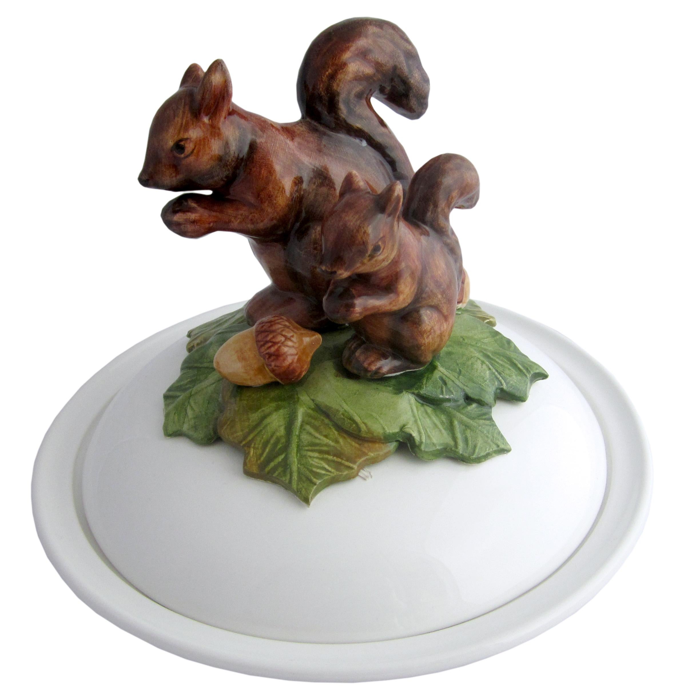 Country Animals Set of 8 Majolica Covered Soup Plates Designed by Aude Clément