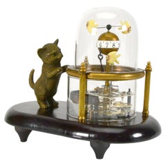 Animated Kitten Cat Catching Fish Novelty Clock