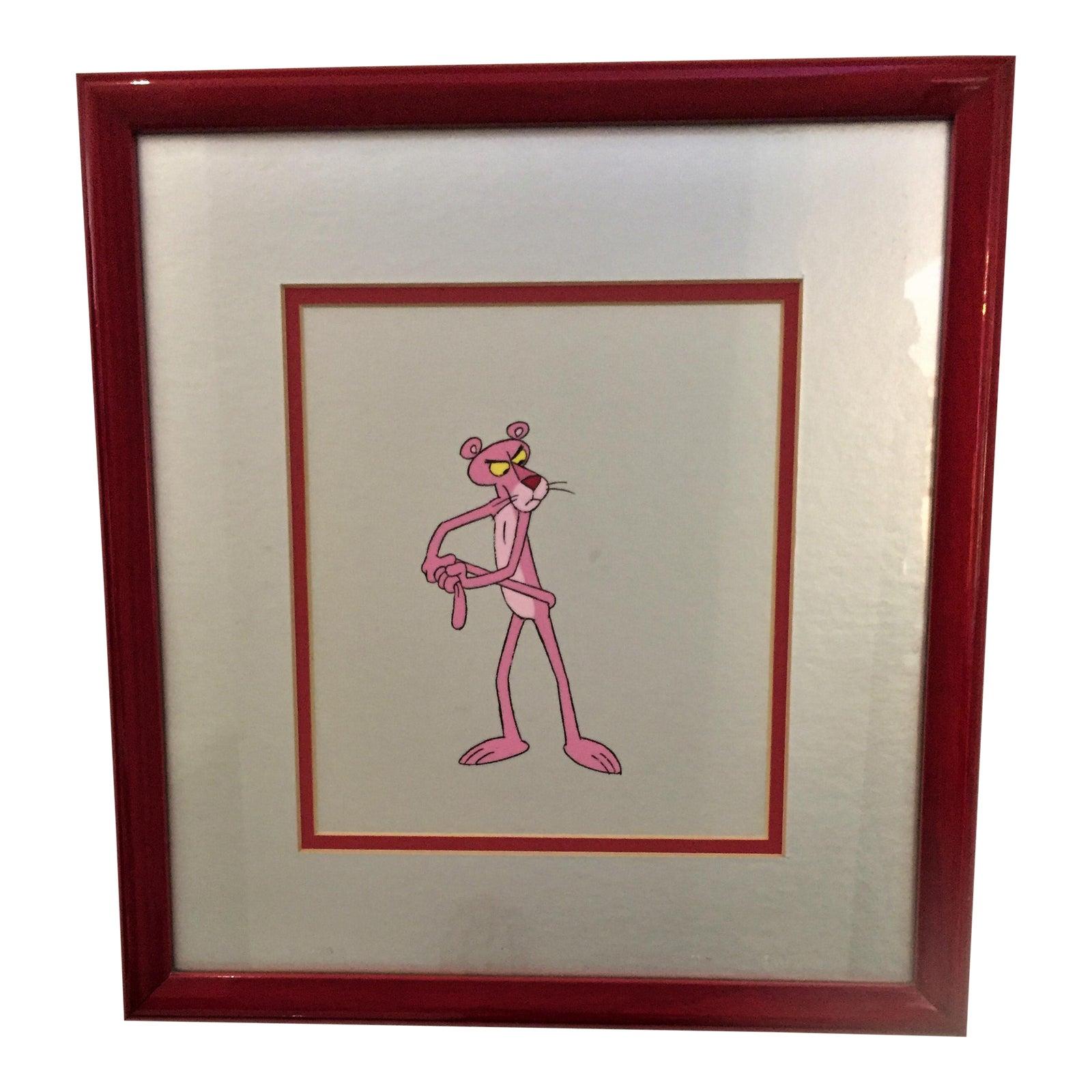 Hand-Painted Animation Cell of the Pink Panther