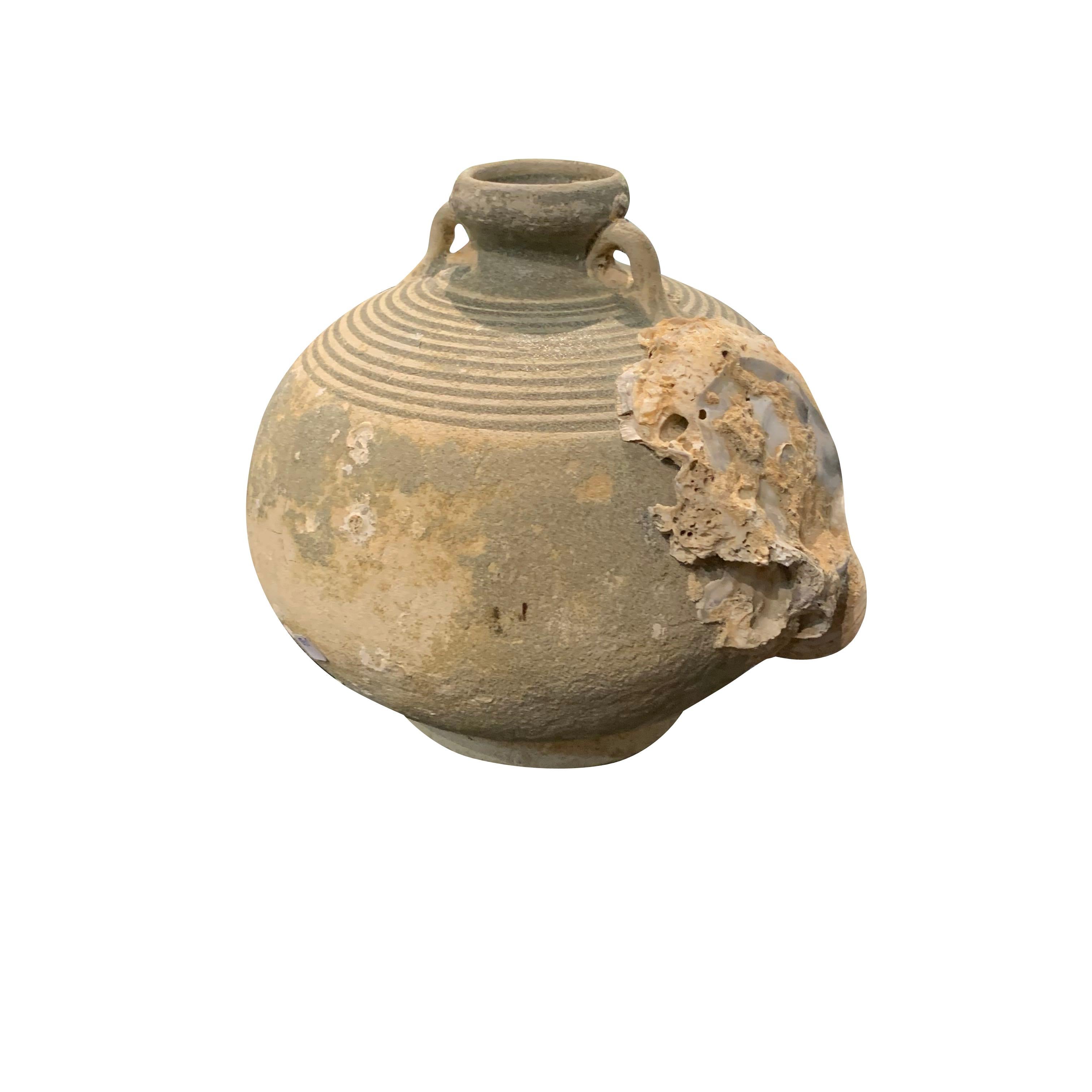 Weathered Neutral Color Shipwrecked Terra Cotta Pot, Vietnam, 15th Century 1