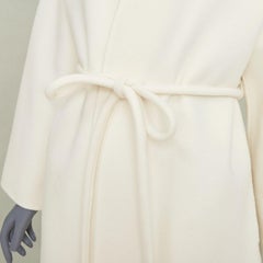 ANINE BING 2021 Hunter ivory double faced wool cashmere wrap coat XS