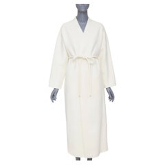 ANINE BING 2021 Hunter ivory double faced wool cashmere wrap coat XS
