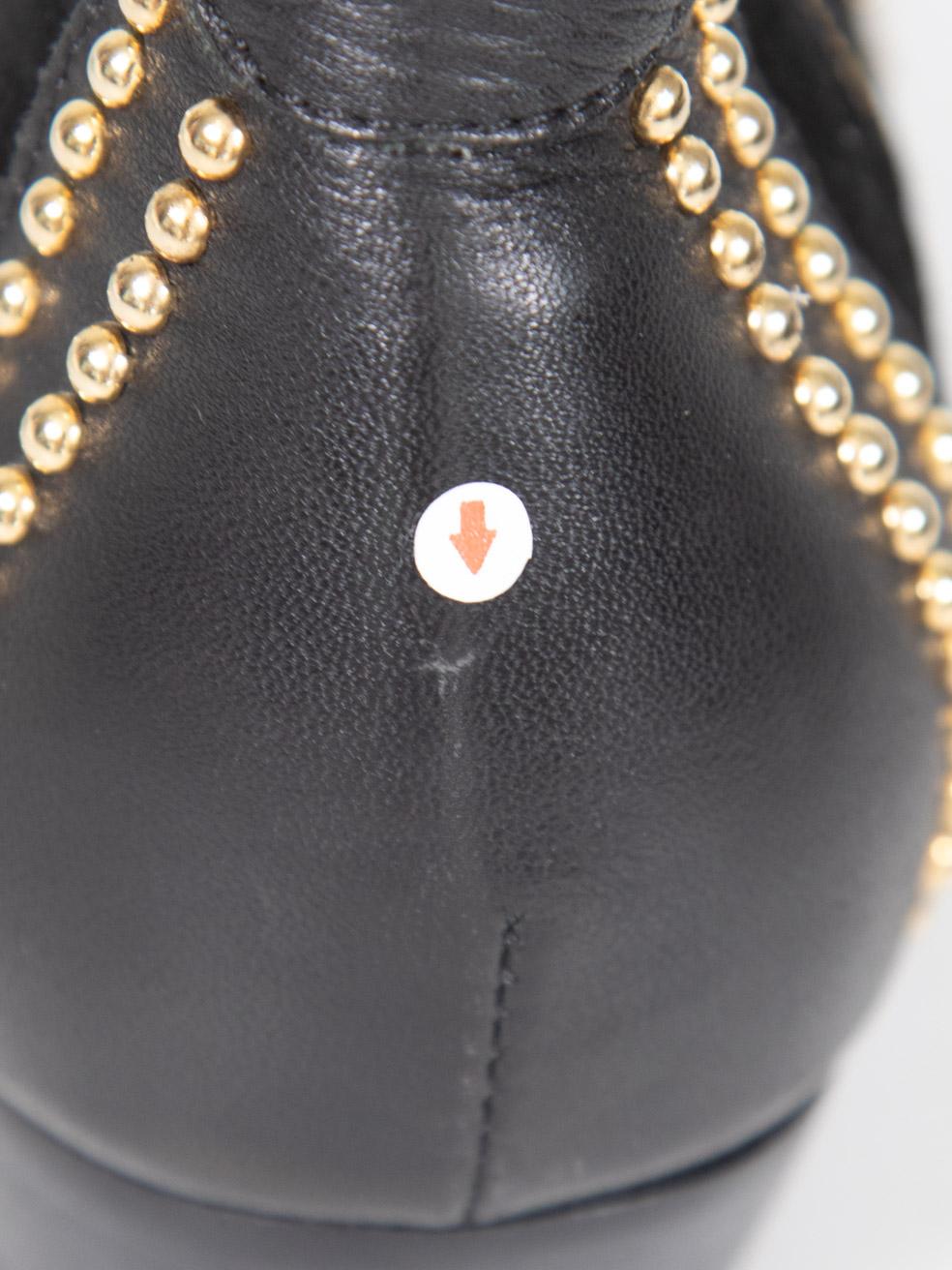 Anine Bing Black & Gold Studded Leather Boots Size IT 38 For Sale 2
