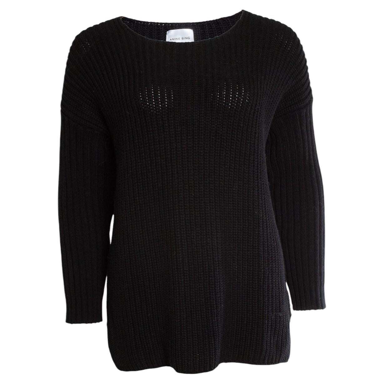 Anine Bing, schwarzer Strickpullover im Angebot