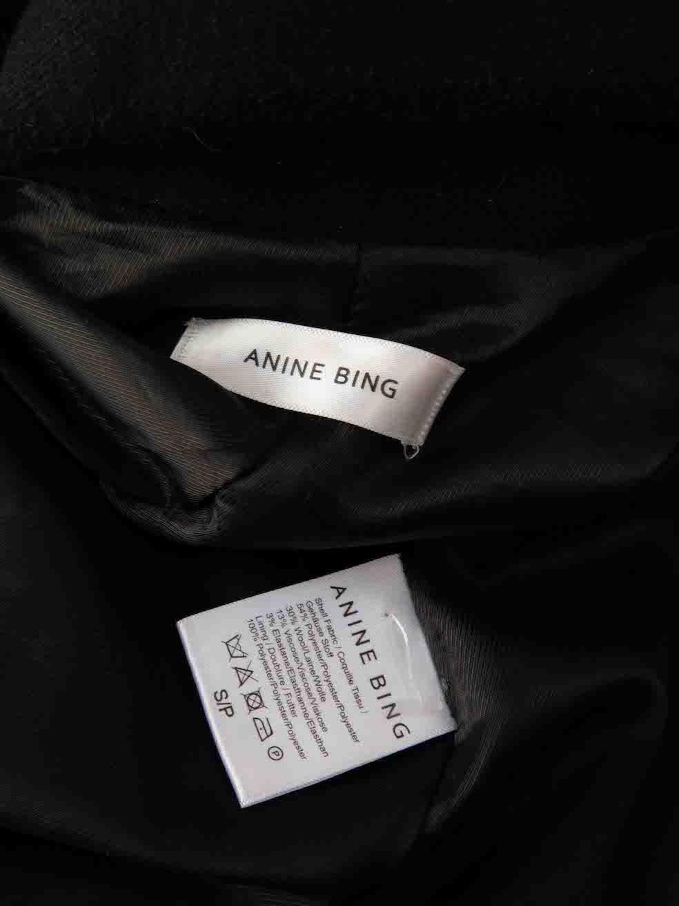 Anine Bing Black Shoulder Pad Blazer Size S For Sale 2
