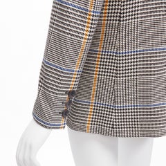 ANINE BING black white yellow houndstooth check classic blazer jacket XS