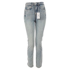Anine Bing Blue Denim High-Waisted Stone Washed Jeans Size XS